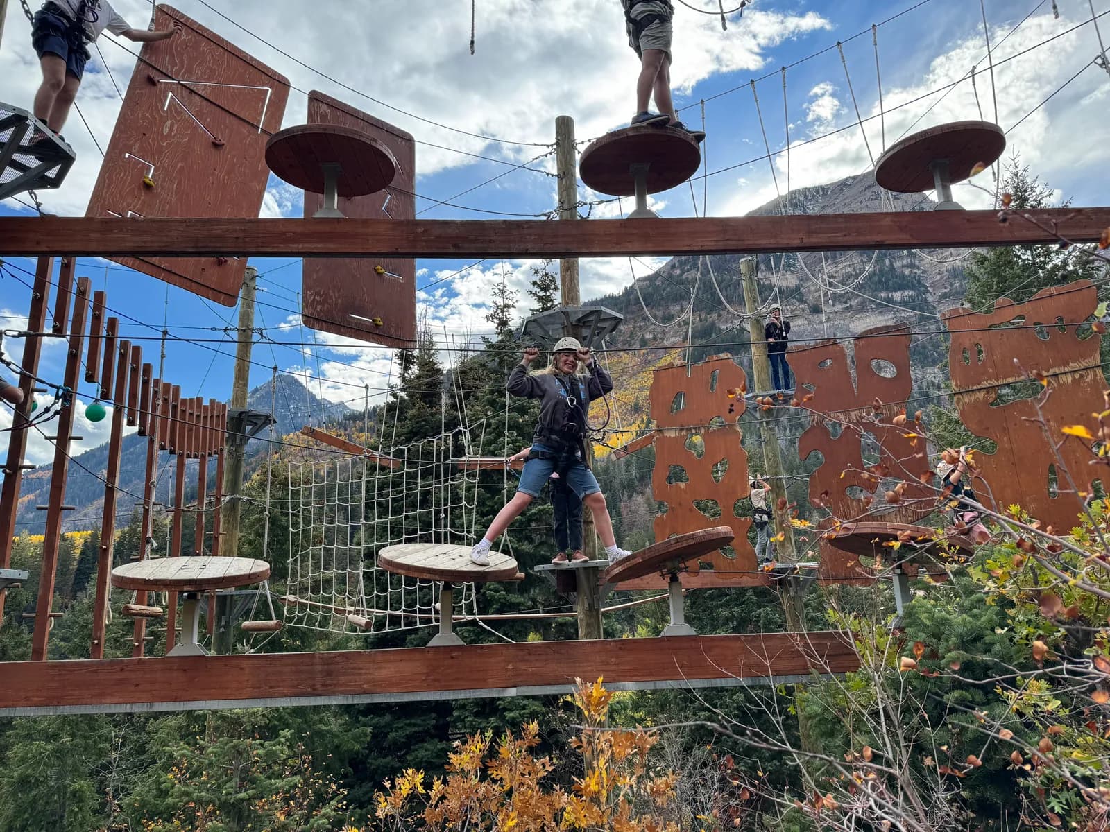 Students on the ropes course at Youth Conference